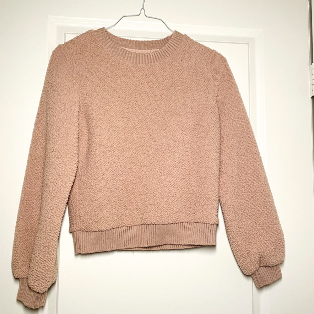 Abercrombie Sherpa Crewneck sweatshirt XS pink
